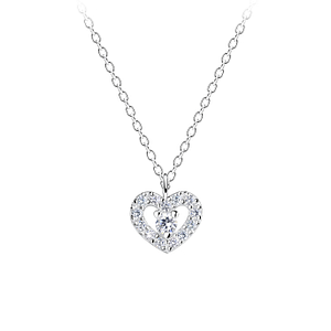 Wholesale Sterling Silver Heart Necklace - JD16377