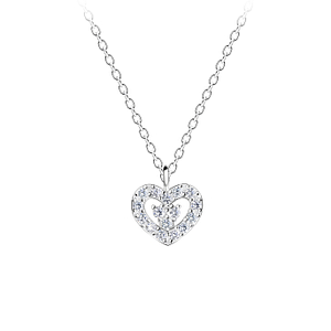 Wholesale Sterling Silver Heart Necklace - JD16378