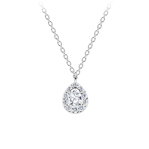 Wholesale Sterling Silver Tear Drop Necklace - JD16379