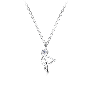 Wholesale Sterling Silver Flamingo Necklace - JD16381