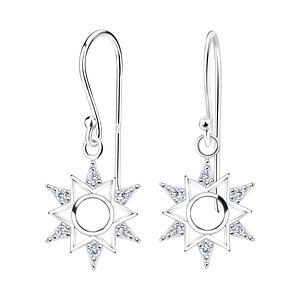 Wholesale Sterling Silver Sun Earrings - JD16483