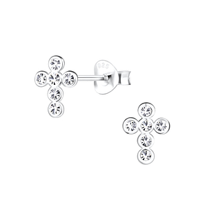 Wholesale Sterling Silver Cross Ear Studs - JD17140