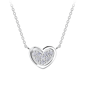 Wholesale Sterling Silver Heart Necklace - JD17270