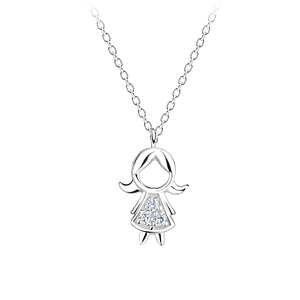 Wholesale Sterling Silver Girl Necklace - JD17393