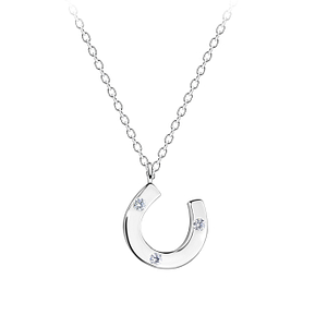 Wholesale Sterling Silver Horseshoe Necklace - JD17403