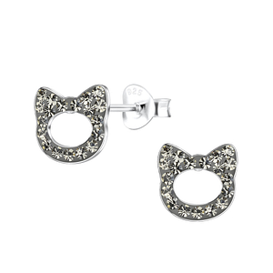 Wholesale Sterling Silver Cat Ear Studs - JD17648
