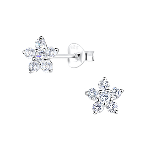 Wholesale Sterling Silver Flower Ear Studs - JD17779