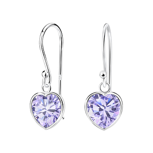 Wholesale 8mm Heart Cubic Zirconia Sterling Silver Earrings - JD2084