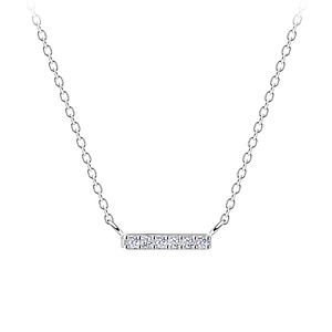 Wholesale Sterling Silver Bar Necklace - JD17953