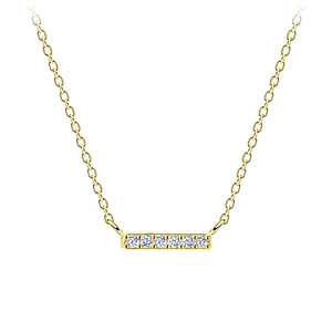 Wholesale Sterling Silver Bar Necklace - JD17952
