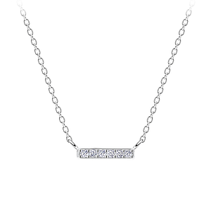 Wholesale Sterling Silver Bar Necklace - JD17953