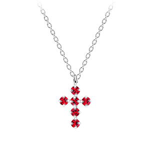 Wholesale Sterling Silver Cross Crystal Necklace - JD5161