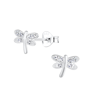 Wholesale Sterling Silver Dragonfly Ear Studs - JD17647