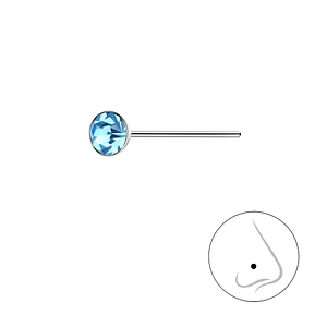 Wholesale 3.5mm Round Crystal Sterling Silver Nose Stud - JD18352
