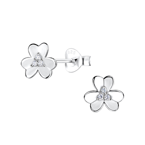 Wholesale Sterling Silver Flower Ear Studs - JD14072