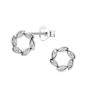 Wholesale Sterling Silver Wreath Ear Studs - JD9555