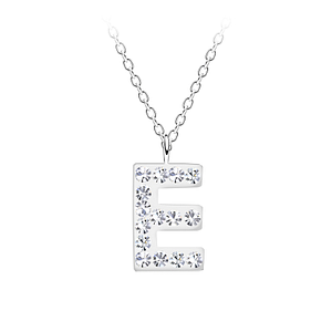 Wholesale Sterling Silver Letter E Necklace - JD18716