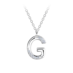 Wholesale Sterling Silver Letter G Necklace - JD18902