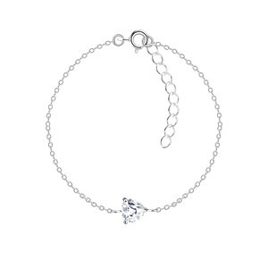 Wholesale 6mm Trillion Cubic Zirconia Sterling Silver Bracelet - JD18841