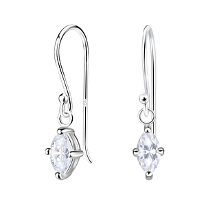 Wholesale 3x6mm Marquise Cubic Zirconia Sterling Silver Earrings - JD18867