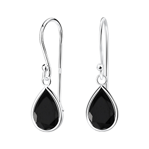 Wholesale 7x10mm Pear Cubic Zirconia Sterling Silver Earrings - JD2443