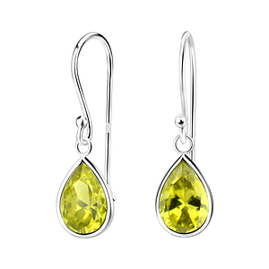 Wholesale 7x10mm Pear Cubic Zirconia Sterling Silver Earrings - JD2443