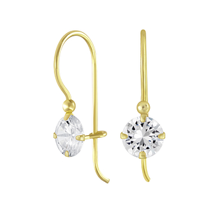 Wholesale 6mm Round Cubic Zirconia Sterling Silver Earring - JD5121