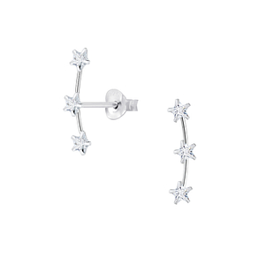 Wholesale Cubic Zirconia Line Sterling Silver Ear Studs - JD8148