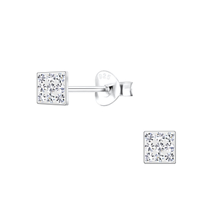 Wholesale Sterling Silver Square Ear Studs - JD19105