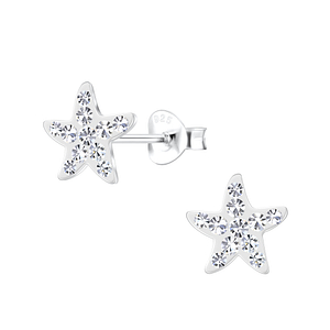 Wholesale Sterling Silver Starfish Ear Studs - JD18696