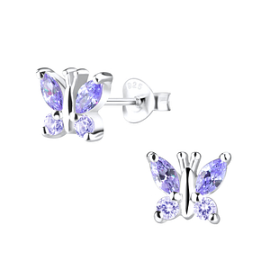 Wholesale Sterling Silver Butterfly Ear Studs - JD9457