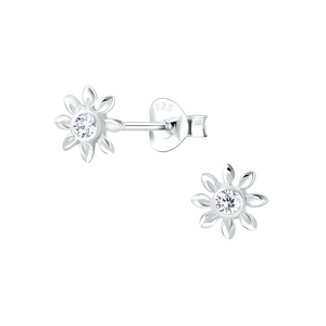 Wholesale Sterling Silver Flower Ear Studs - JD7055
