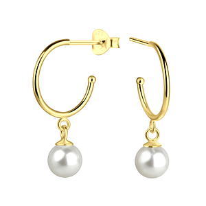 Wholesale 6mm Pearl Sterling Silver Ear Studs - JD18854