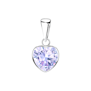 Wholesale 8mm Heart Cubic Zirconia Sterling Silver Pendant - JD2087