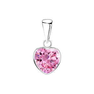 Wholesale 8mm Heart Cubic Zirconia Sterling Silver Pendant - JD2087