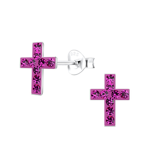 Wholesale Sterling Silver Cross Ear Studs - JD2117