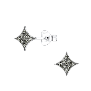 Wholesale Sterling Silver Diamond Shaped Ear Studs - JD19104