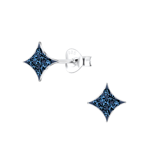 Wholesale Sterling Silver Diamond Shaped Ear Studs - JD19104