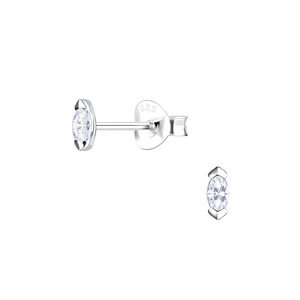Wholesale Sterling Silver Marquise Ear Studs - JD19252