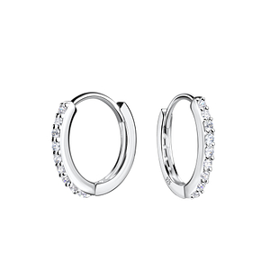 Wholesale 14mm Sterling Silver Huggie Earrings - JD19137