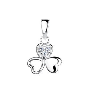 Wholesale Sterling Silver Shamrock Pendant - JD19344 Wholesale Sterling Silver Shamrock Pendant - JD19344