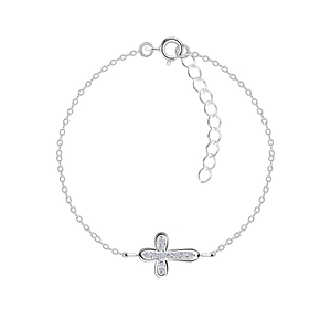 Wholesale Sterling Silver Cross Bracelet - JD19465