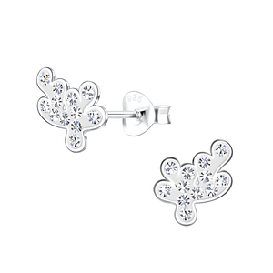 Wholesale Sterling Silver Coral Ear Studs - JD19335