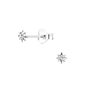 Wholesale Sterling Silver Starburst Ear Studs - JD19421