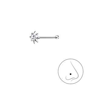 Wholesale Sterling Silver Sun Nose Stud With Ball - JD19415