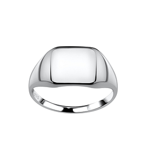 Wholesale Sterling Silver Rectangle Signet Ring - JD19389
