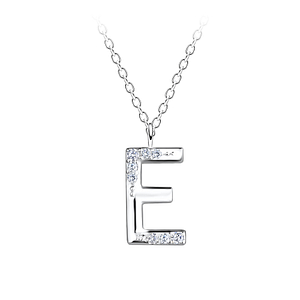 Wholesale Sterling Silver Letter E Necklace - JD19564