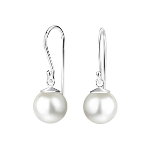 Wholesale 8mm Pearl Sterling Silver Earrings - JD19525