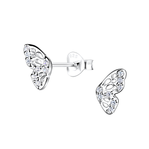 Wholesale Sterling Silver Butterfly Ear Studs - JD19503