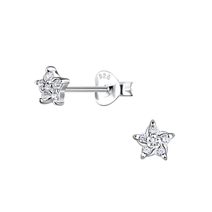 Wholesale Sterling Silver Flower Ear Studs - JD19746